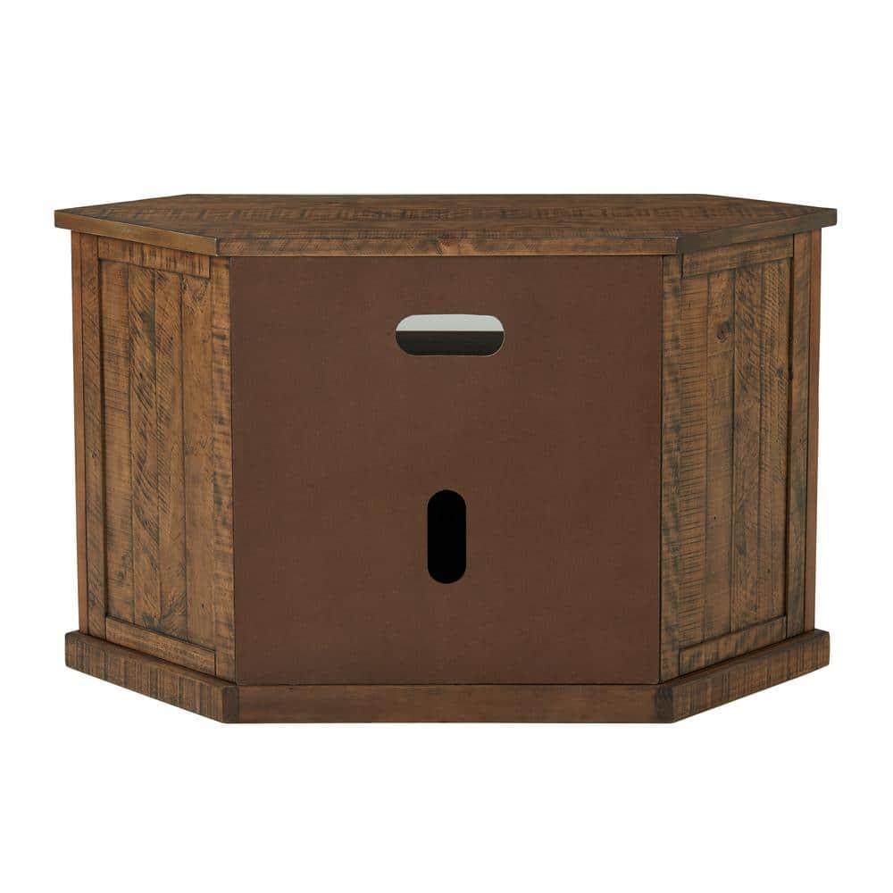 Martin Svensson Home Rustic Corner 50" Solid Wood TV Stand Natural Brown