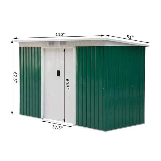 Outdoor Lean-To Metal Storage Shed