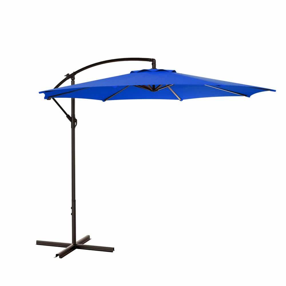 Polytrends Weller 10-foot Offset Cantilever Hanging Patio Umbrella Royal Blue