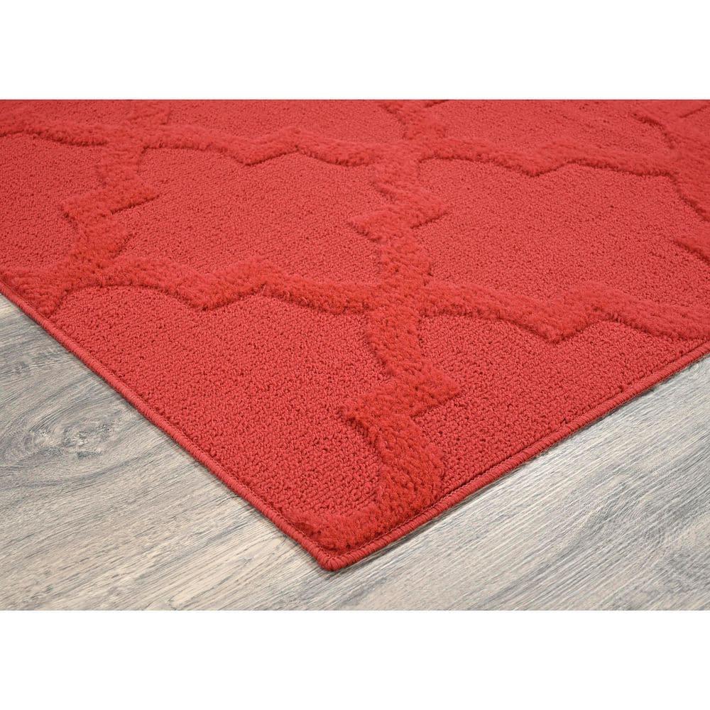 Garland Rug Quatro Polypropylene Chili Red Indoor Area Rug, 7'6" x 9'6"