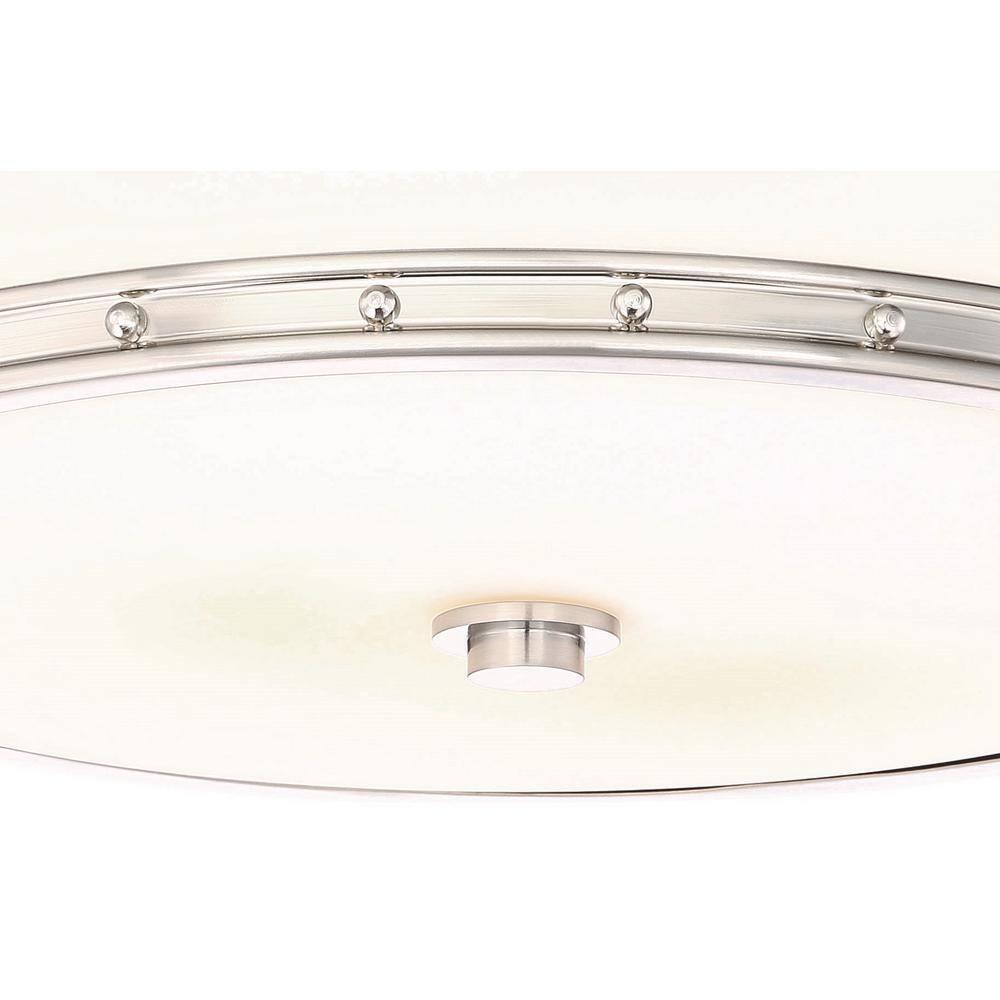 Minka Lavery Modern Ceiling Light Flush Mount Fixture 15 1/2" Brushed Nickel Dimmable LED Etched Opal Glass Shade for Bedroom Home