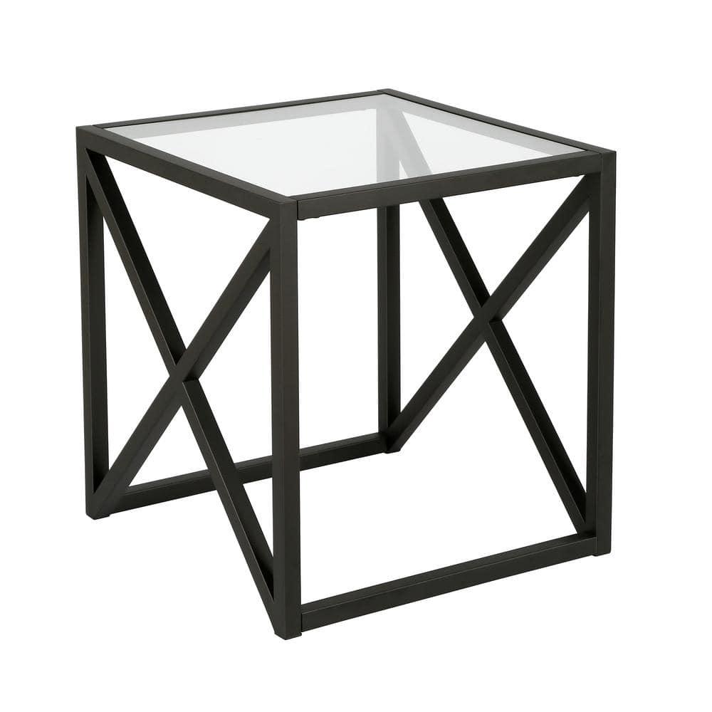 Evelyn&Zoe Calix 20" Wide Square Side Table, Blackened Bronze