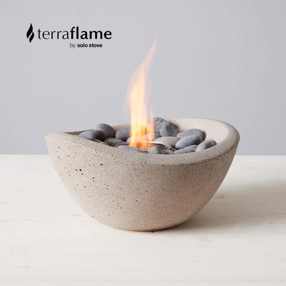 TerraFlame TerraFlame Wave Concrete Table Top Gel Fuel Fire Bowl - Indoor and Outdoor Use
