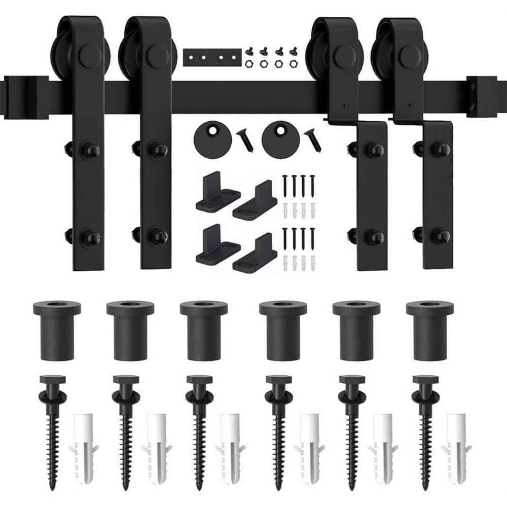 Lazio LAZ Single Bypass Double Door Barn Door Hardware Kit