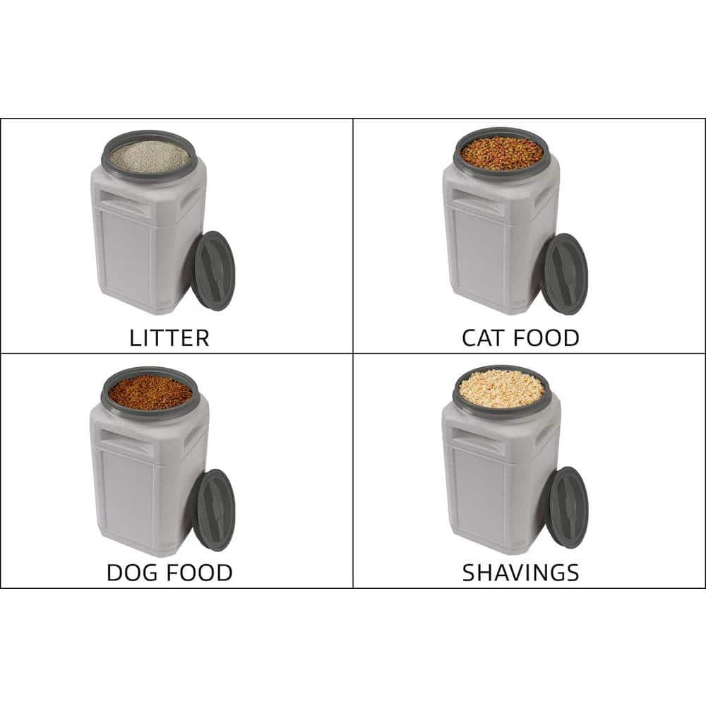 Mighty Tuff 13 Gal, up to 54 Lbs. Pet Food Storage Container with Airtight Twist Lid and Built-In Handles