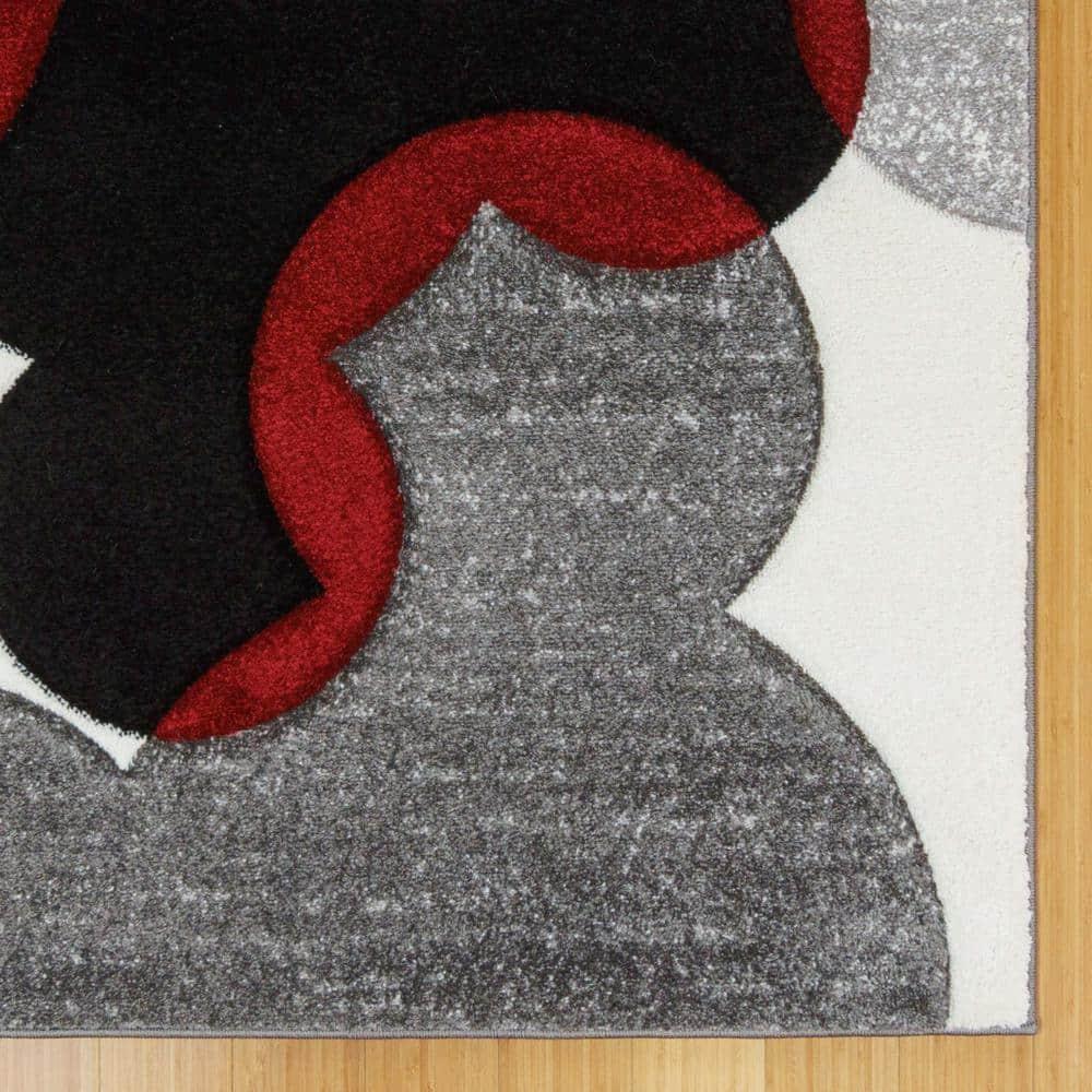 Licensed Disney Bravo Mickey Mouse Spheres Black/Red/White Indoor Area Rug
