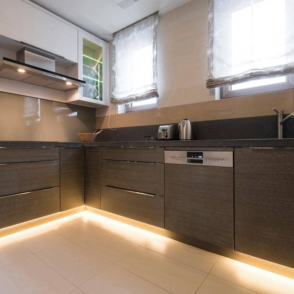 Maxxima 72 in. LED Under Cabinet Strip Light, Hardwired, 2760 Lumens, 3000K Warm White, 120V White Cove Light
