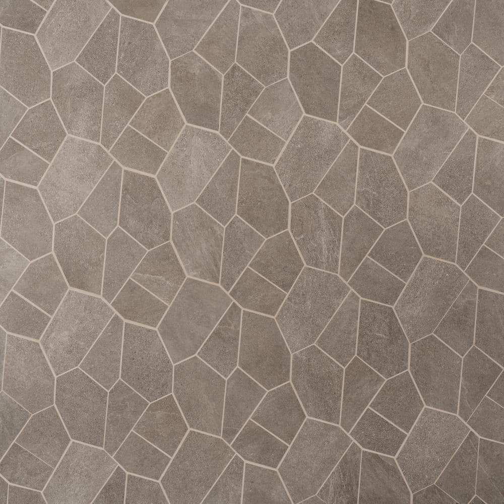 Monolith 11.81 In. X 19.68 In. Organic Pattern Matte Porcelain Mosaic Floor And Wall Tile (1.55 Sq. Ft. / Each)