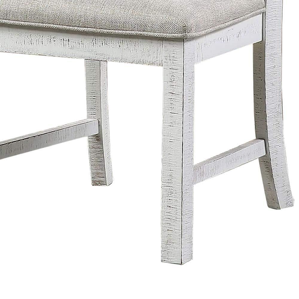 38.75 x 22.5 x 20 in. Open Scroll Back Wooden Side Chair with Padded Seat, White - Set of 2