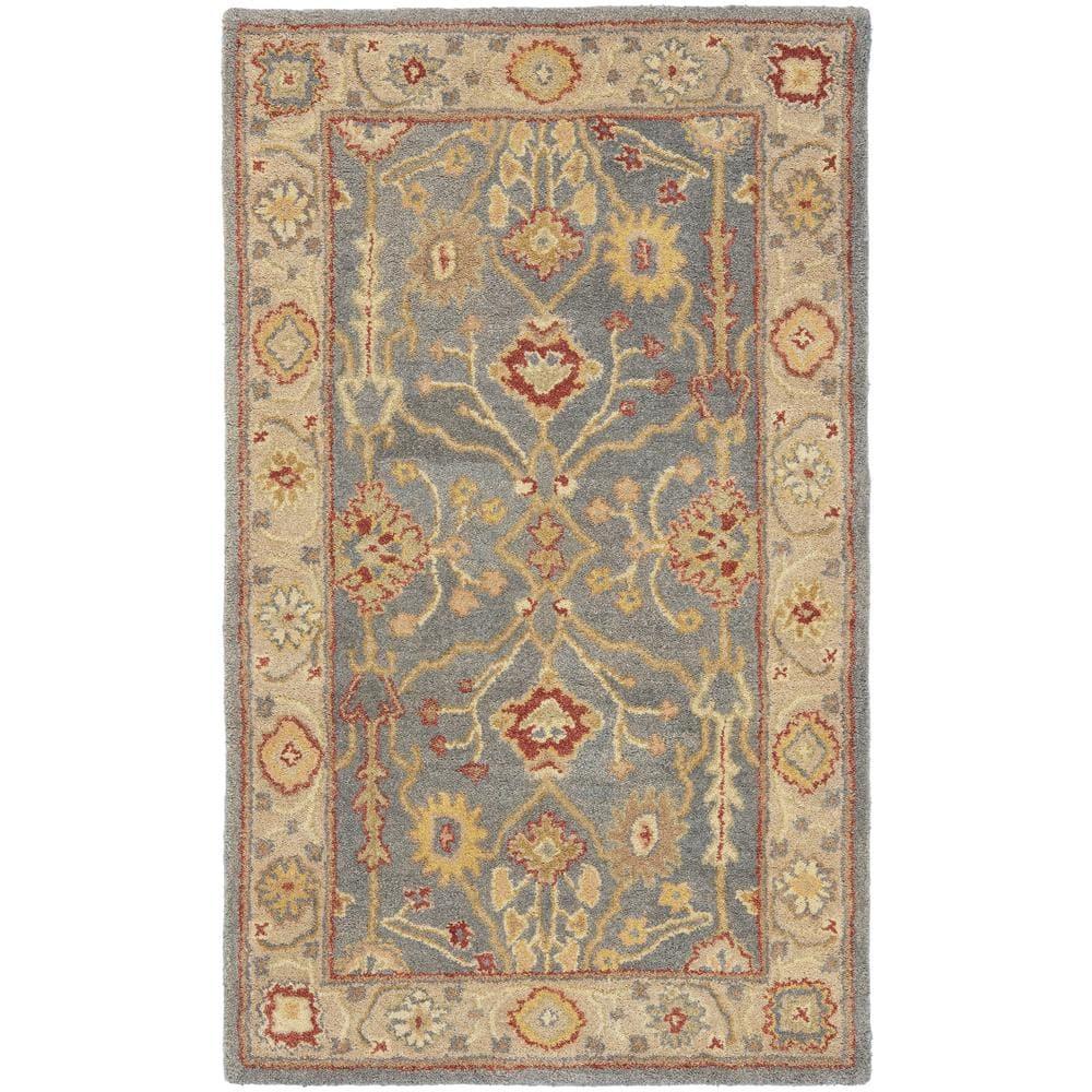 Antiquity AT314 Hand Tufted Area Rug - Blue/Ivory - 3'x5' - Safavieh.