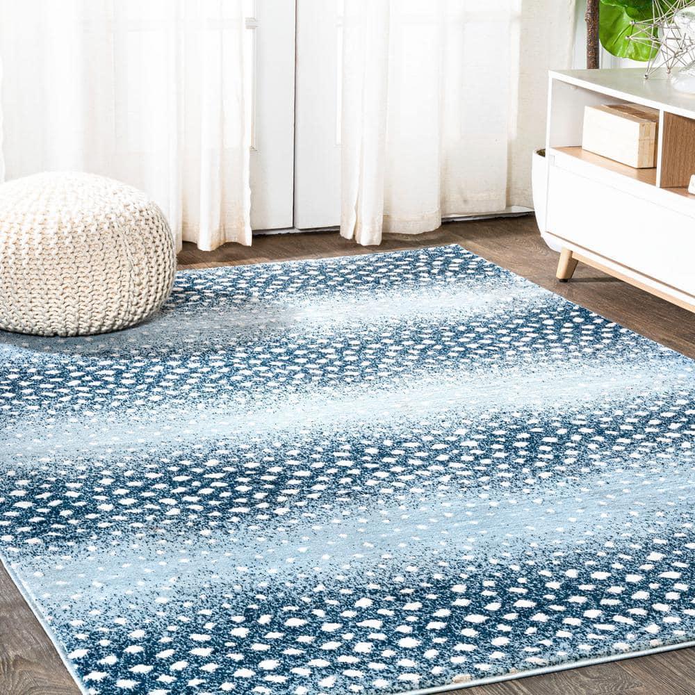 4'x 6' Antelope Modern Animal Area Rug, Blue/Cream - JONATHAN Y