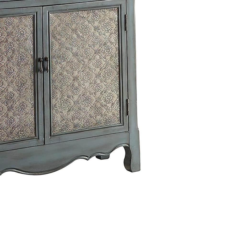 ACME Winchell Rectangular Console Table in Antique Blue