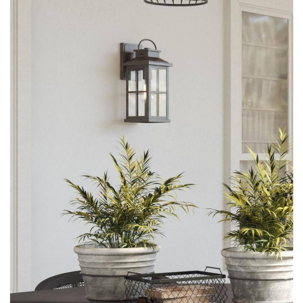 Progress Lighting Williamston 1-Light Antique Pewter Outdoor Wall Lantern with Clear Glass
