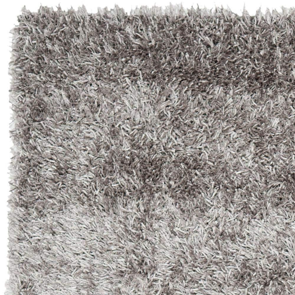 SAFAVIEH New Orleans Darius Solid Polyester Shag Area Rug, Grey, 6' x 9'