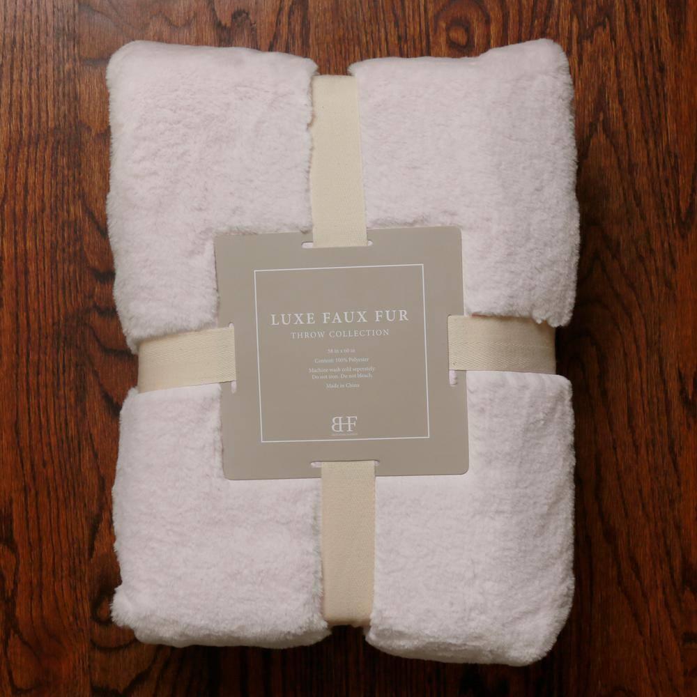 Luxe Taupe Polyester Throw Blanket