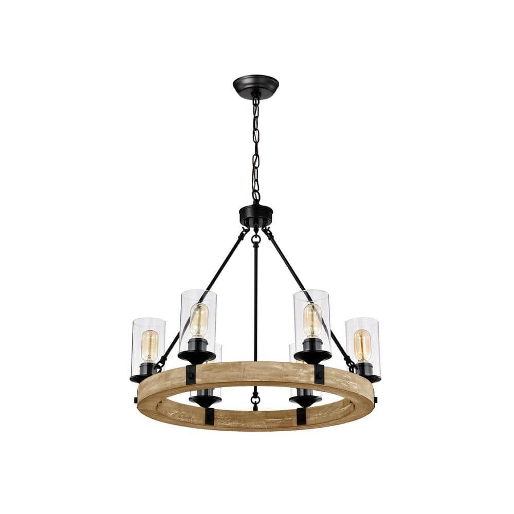 Three Posts™ Dahlia 6 - Light Dimmable Wagon Wheel Chandelier
