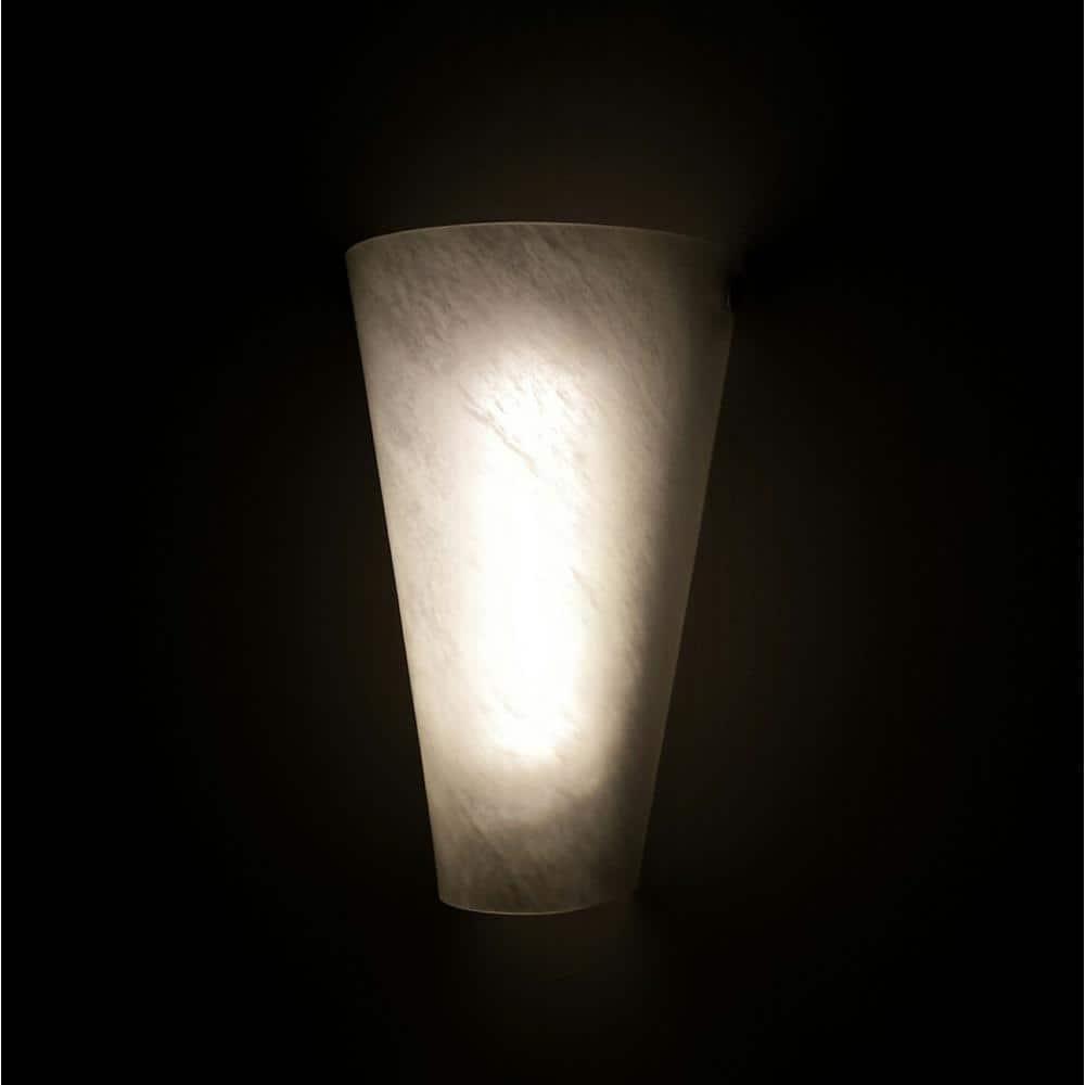 Frosted Marble Glass Conical Sconce