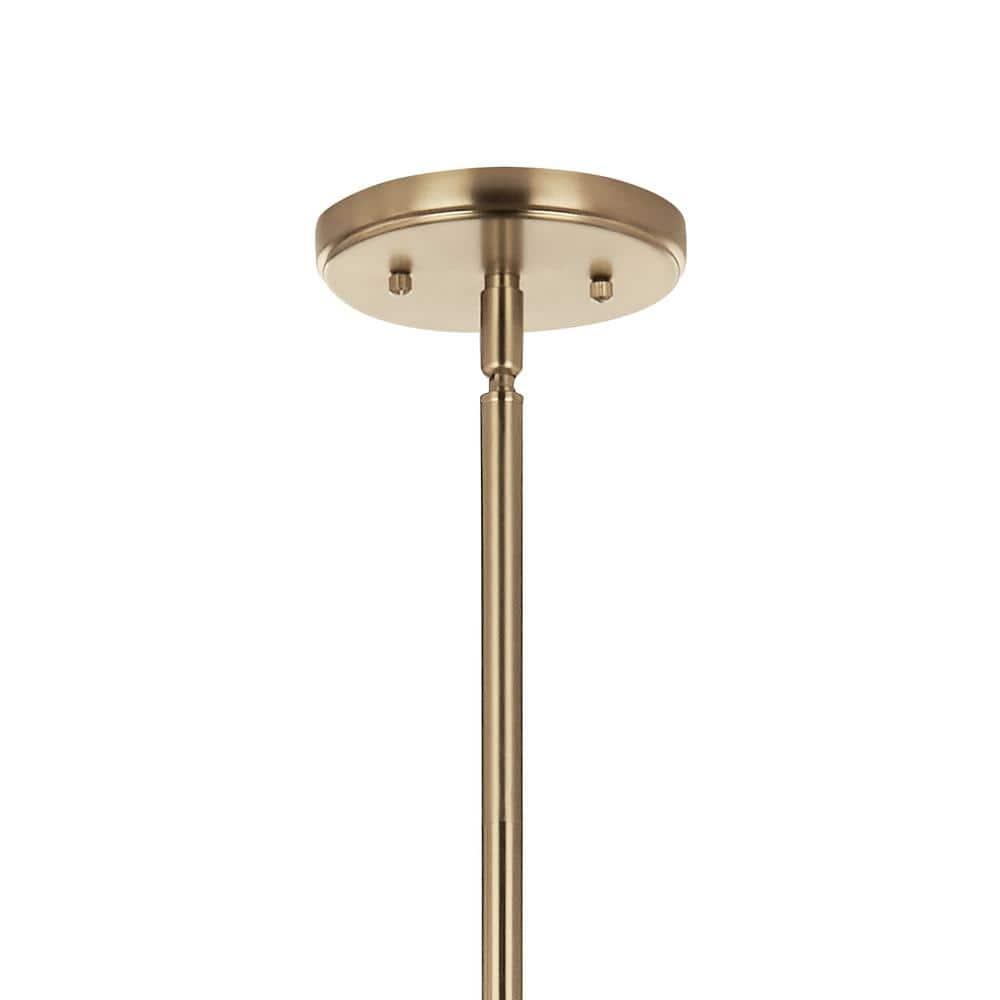 Champagne Bronze 8-Light Chandelier with Clear Fluted Glass Shades
