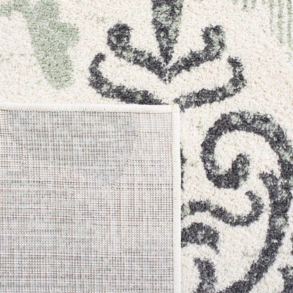 SAFAVIEH Adirondack Hortense Floral Runner Rug, Ivory/Green, 2'6" x 6'