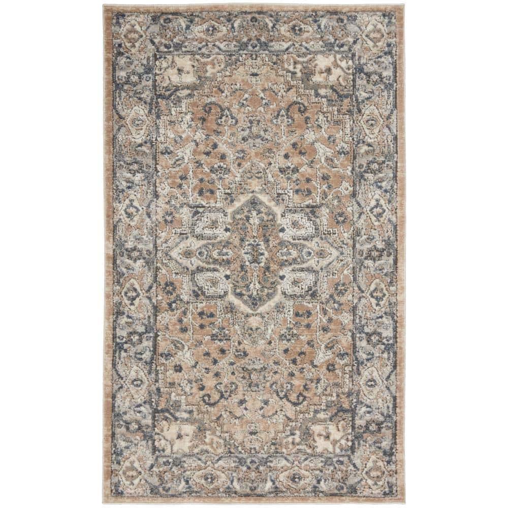 Nourison Concerto Center Medallion Indoor Rug Beige Grey 3' x 5'