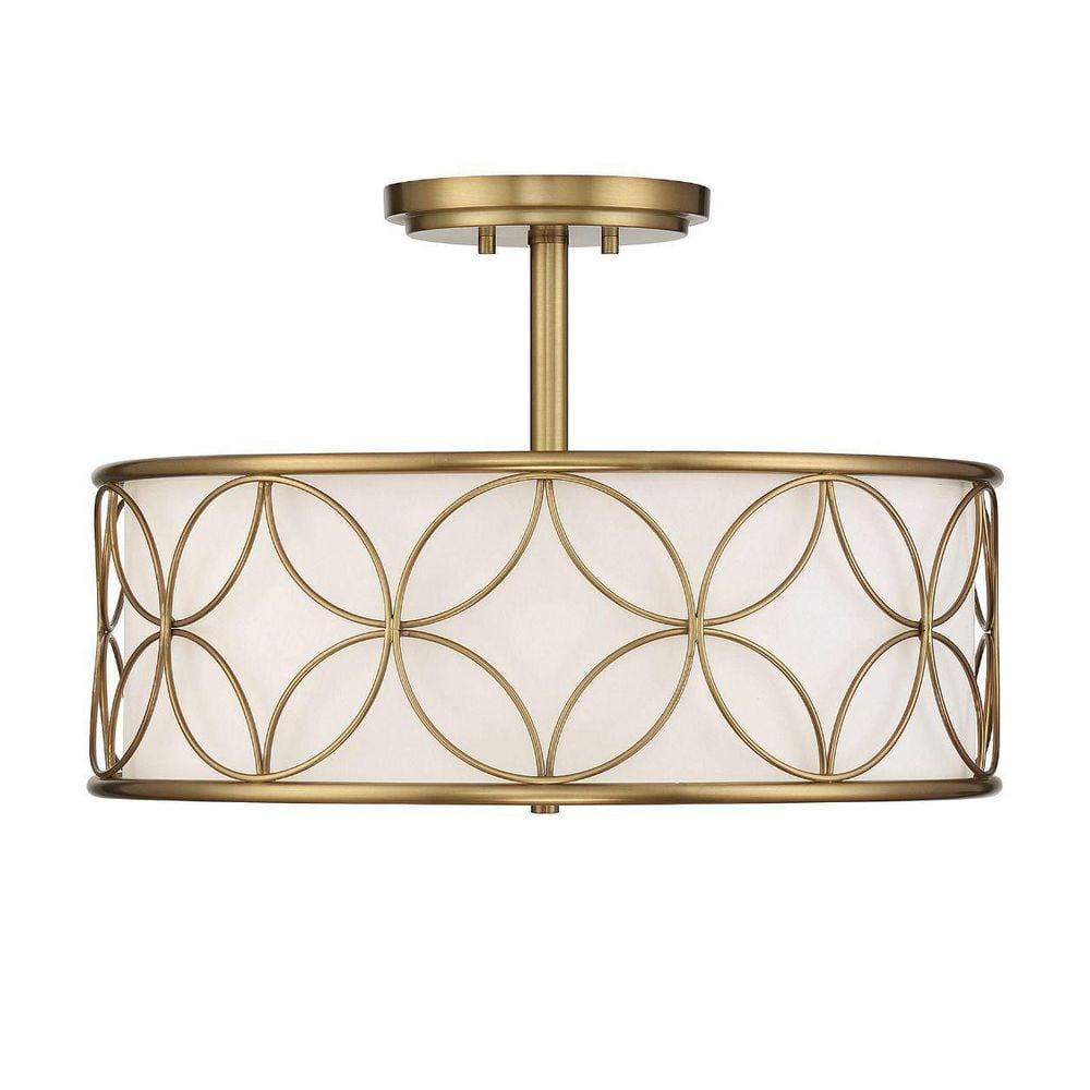 Savoy House Reid 4 - Light Semi-Flush Mount in  Warm Brass