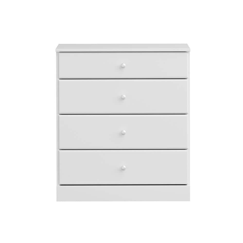 4 Drawers Astrid Dresser White - Prepac: Contemporary Storage Chest, Bedroom Furniture