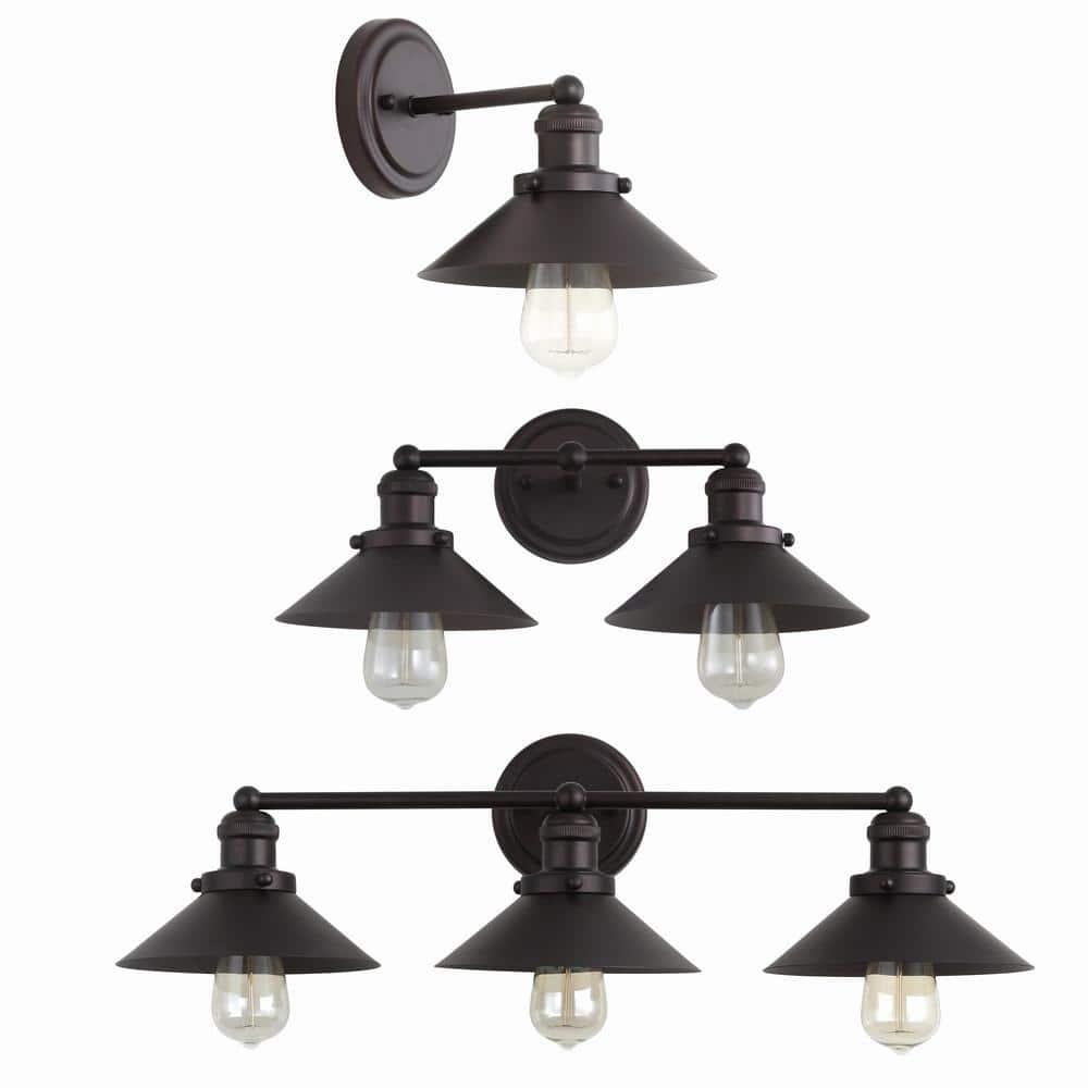 July 17.5" 2-light Metal Vanity Light, Oil Rubbed Bronze