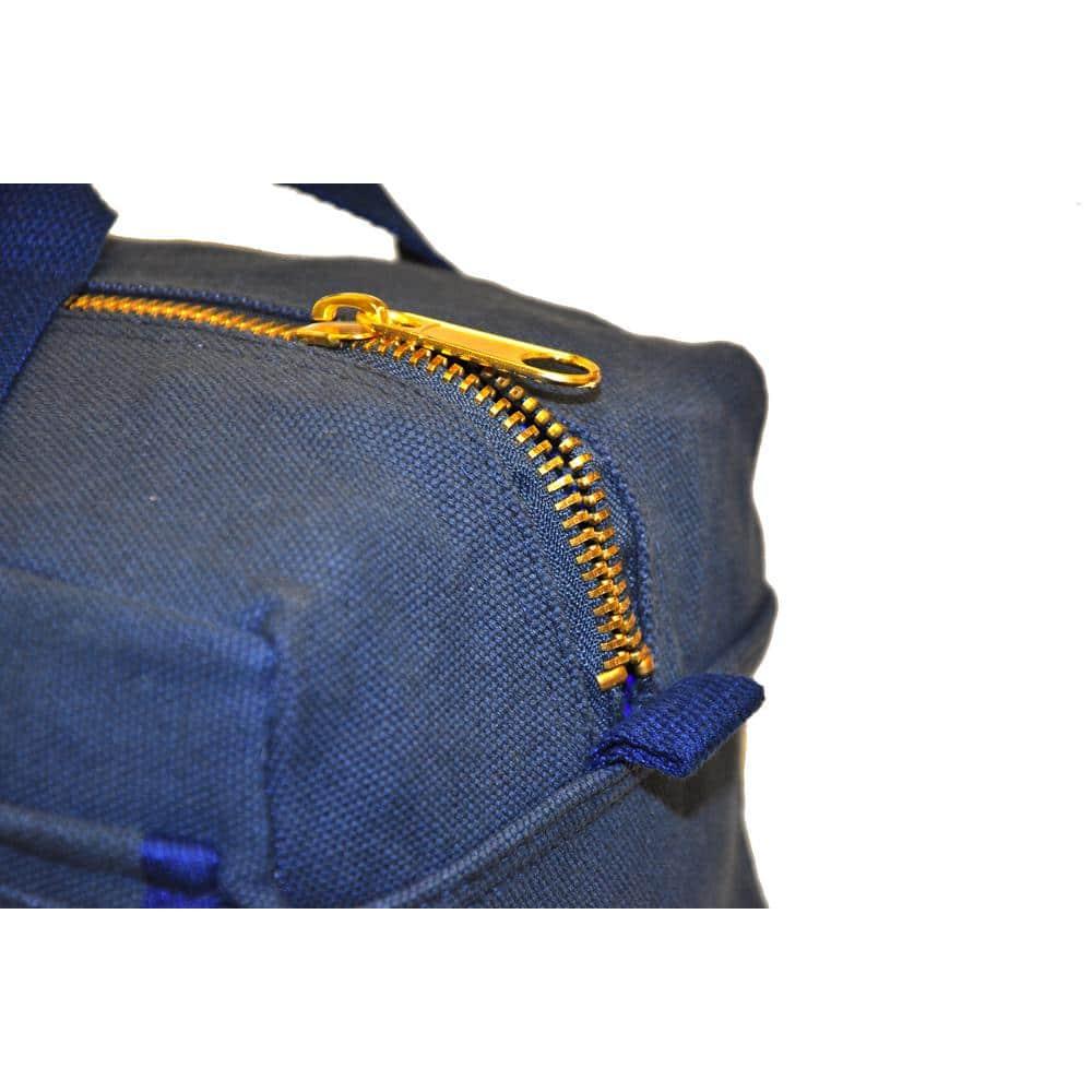 G & F Products New Tool Bag, Mechanics Style, Brass Zipper, Side Pockets, Grey, 11 Inch Long, 1 Pack