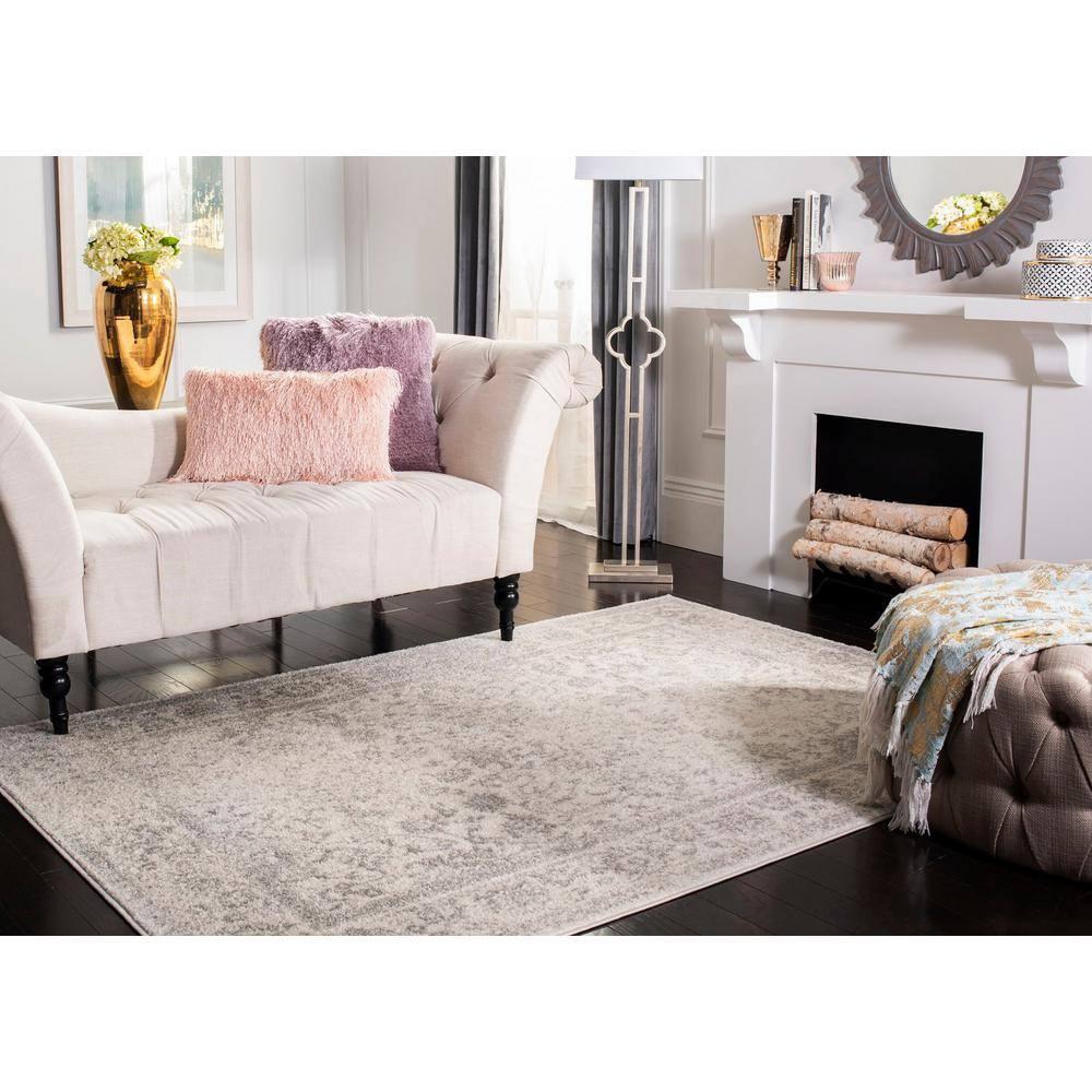 Adirondack ADR109 Machine Made Indoor Accent Rug - Ivory/Silver - 2'-6"x4' - Safavieh