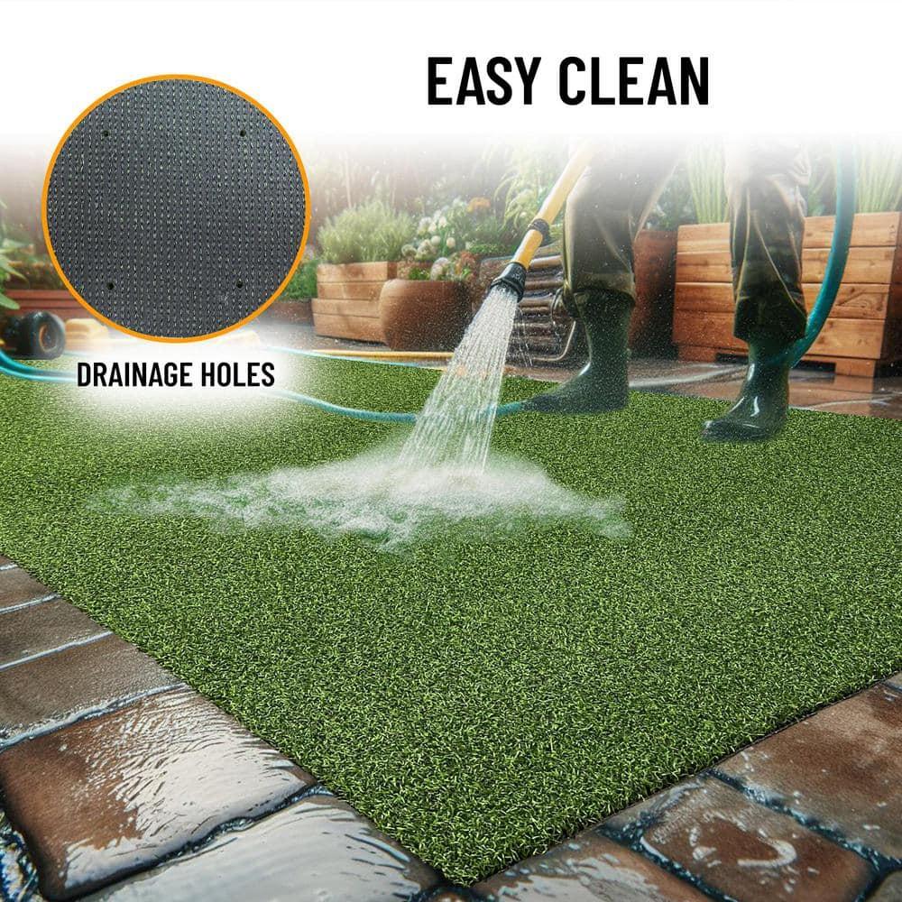 Ottomanson Ottomanson Outdoor Sports & Practice Turf – Waterproof Artificial Grass Mat for Backyard, Patio, and Recreational Use