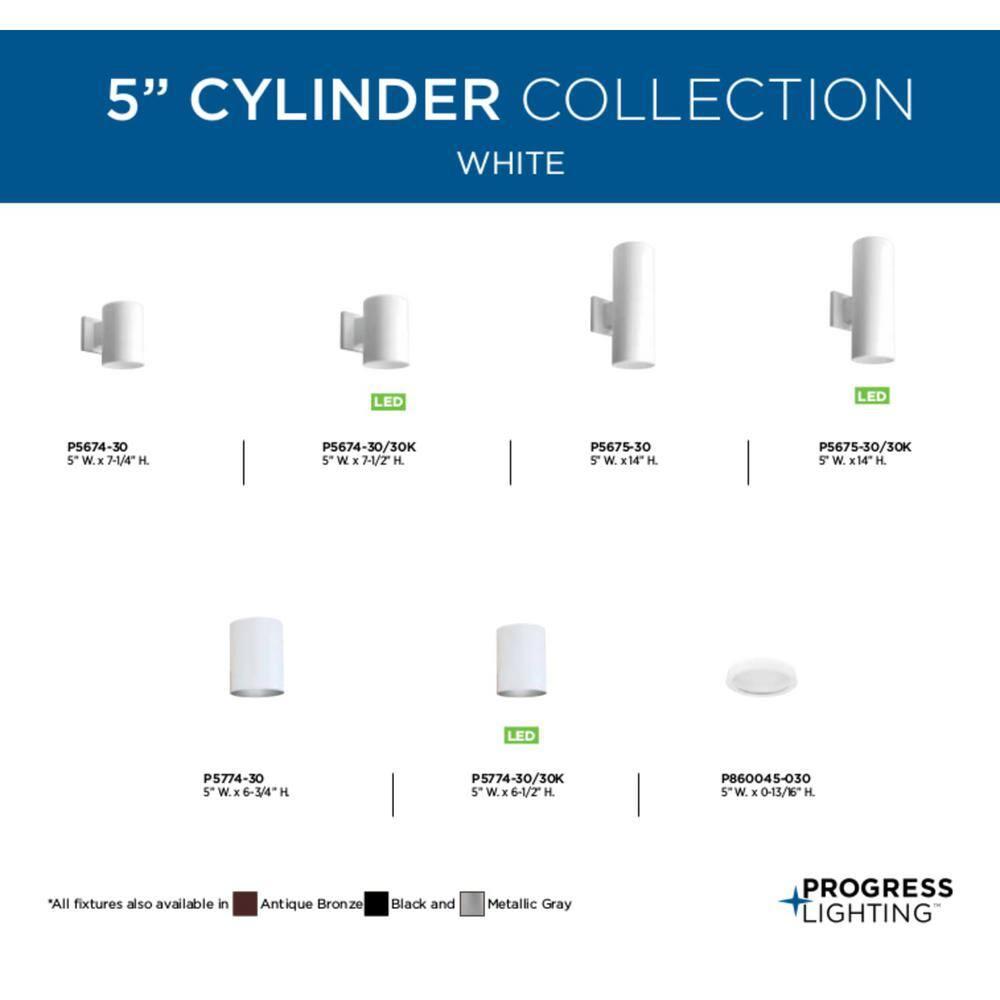 Progress Lighting, Cylinder Collection, 1-Light Wall Sconce, Antique Bronze Finish, Porcelain Shade