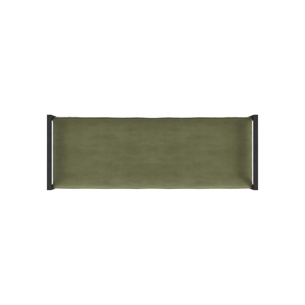 Modern Metal Bench Light Sage Green- HomePop: Velvet Upholstered, Entryway & End of Bed Seating