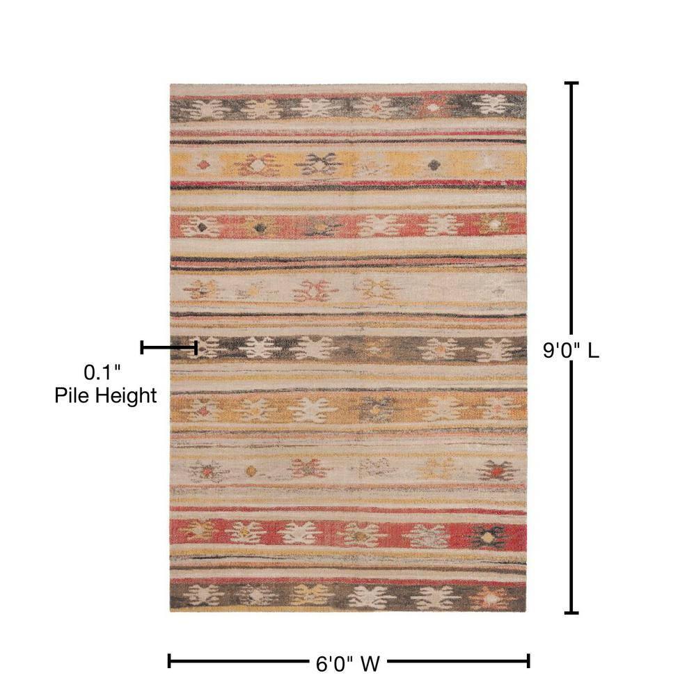 SAFAVIEH Outdoor MTG238E Montage Collection Taupe / Multi Rug