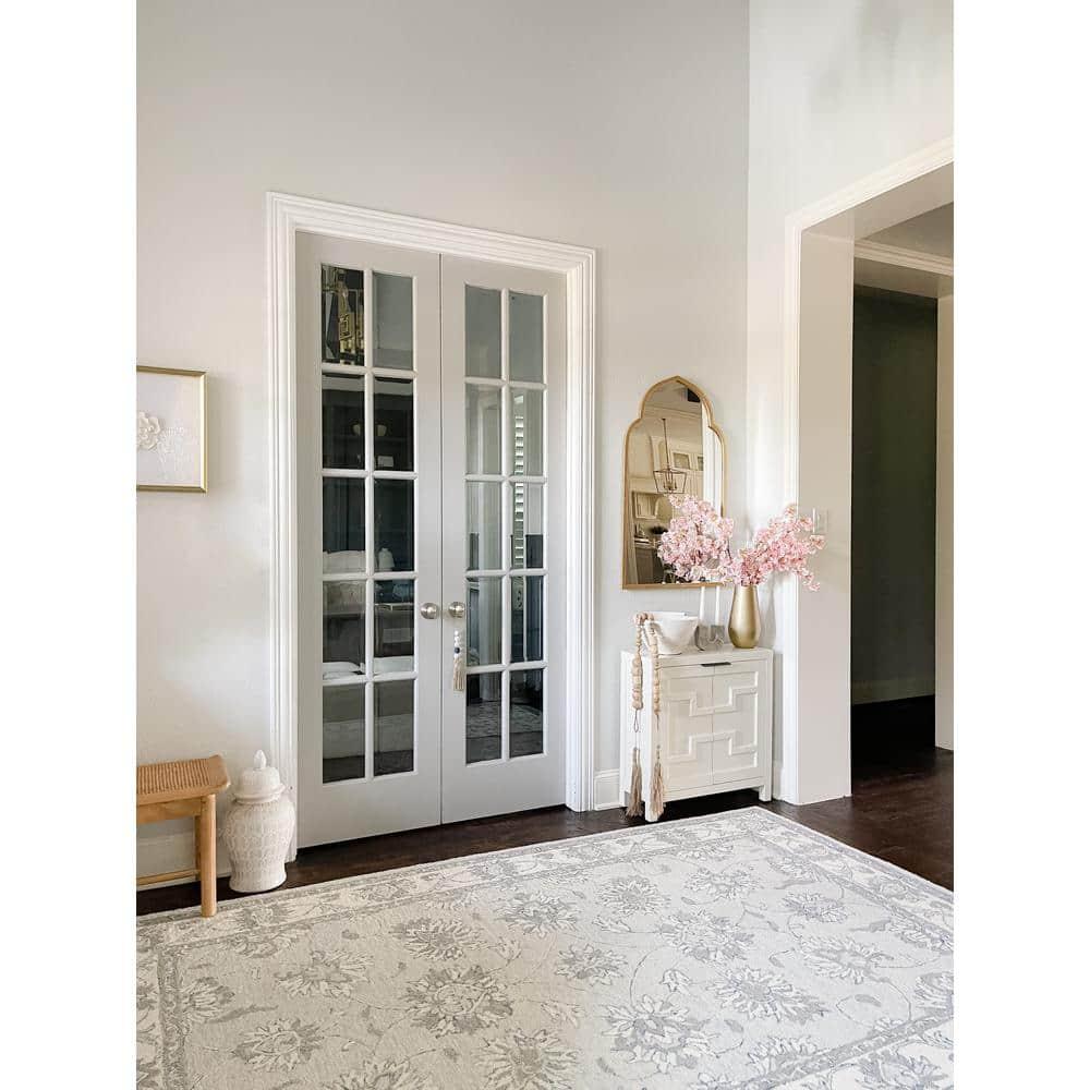 SAFAVIEH Micro-Loop Larry Oriental Area Rug, Light Blue/Ivory, 8' x 10'