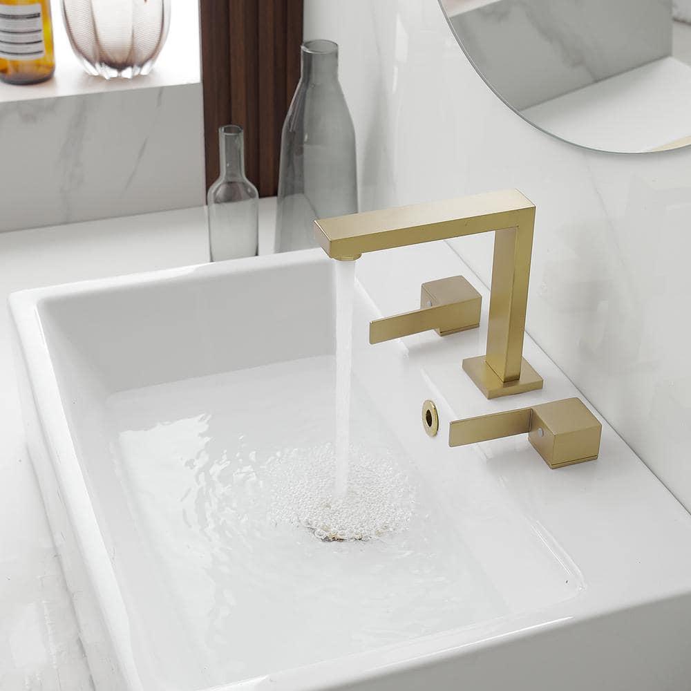 Widespread Single-handle Bathroom Faucet with Drain Assembly