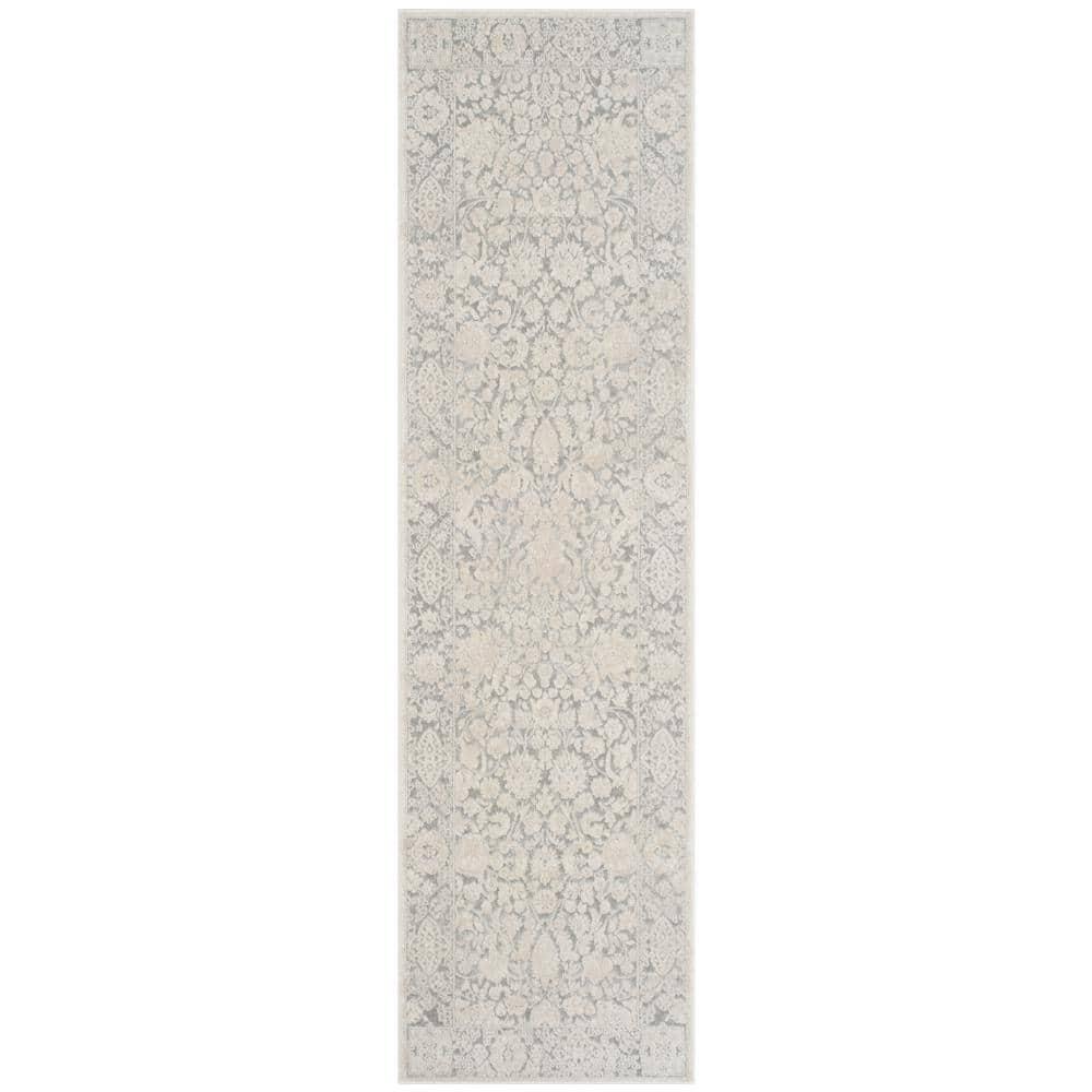 Reflection RFT667 Power Loomed Runner Rug - Light Grey/Cream - 2'3"x6' - Safavieh.