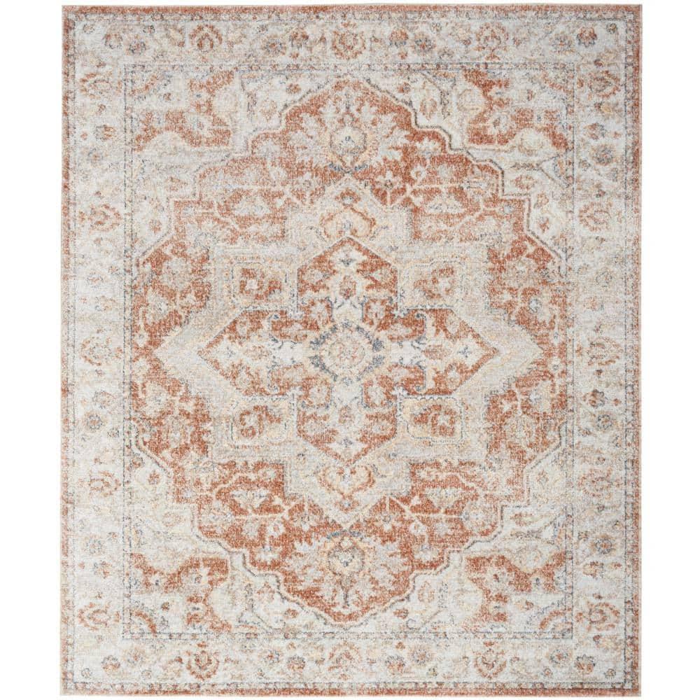 Nourison Astra Machine Washable Vintage Medallion Indoor Rug Gold/Multicolor 9' x 12'