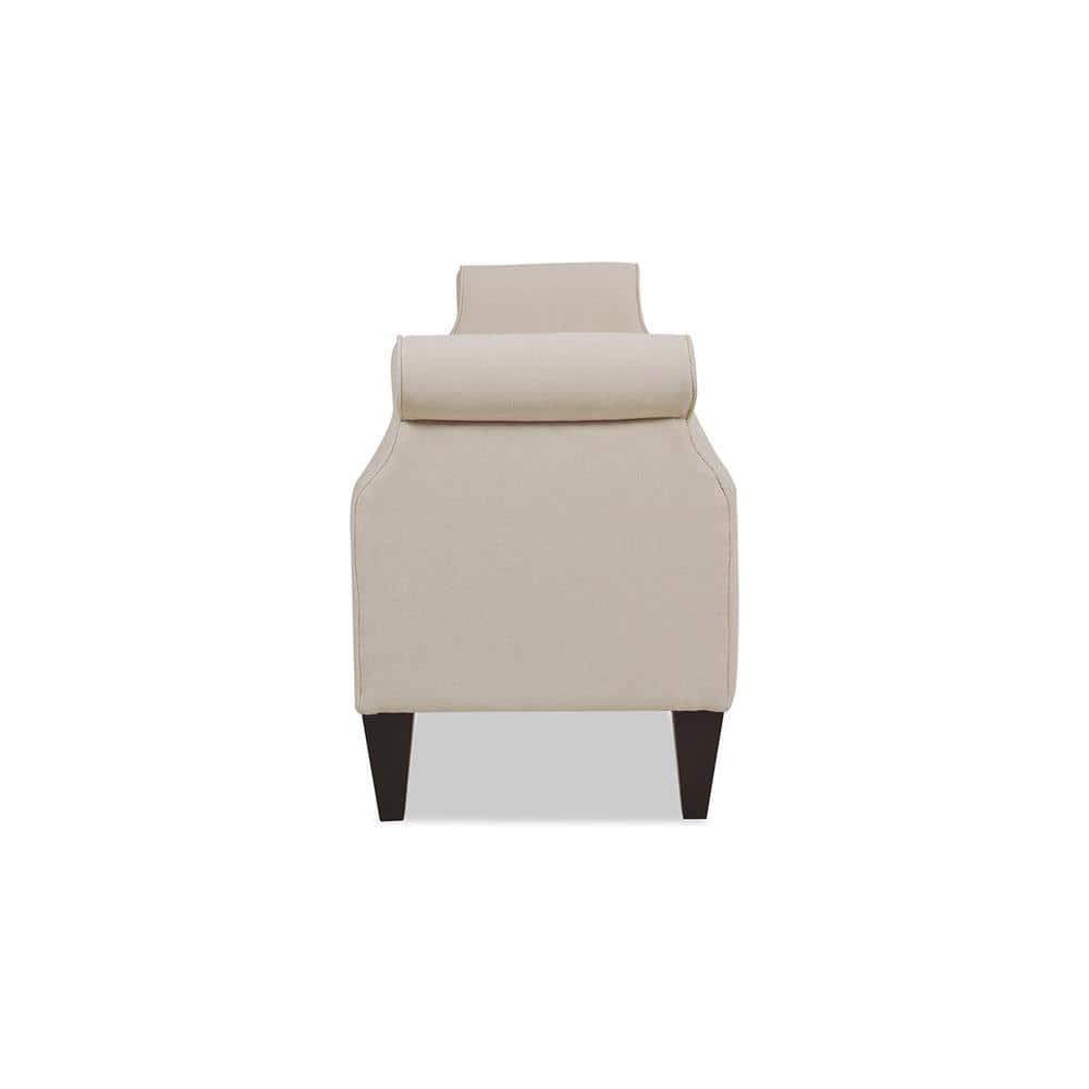Jacqueline Tufted Roll Arm Storage Bench Sky Neutral