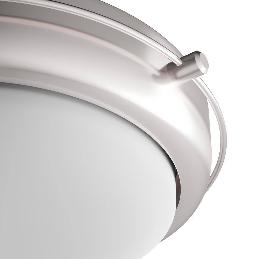 Modern Frosted Shade 2-Light Flush Mount in Brushed Nickel