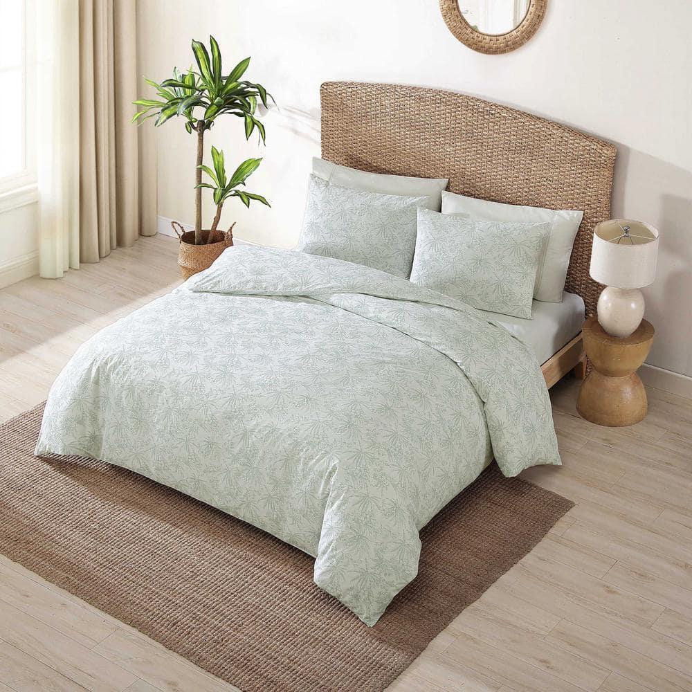 Tommy Bahama Pen And Ink Green Cotton Duvet Cover Set