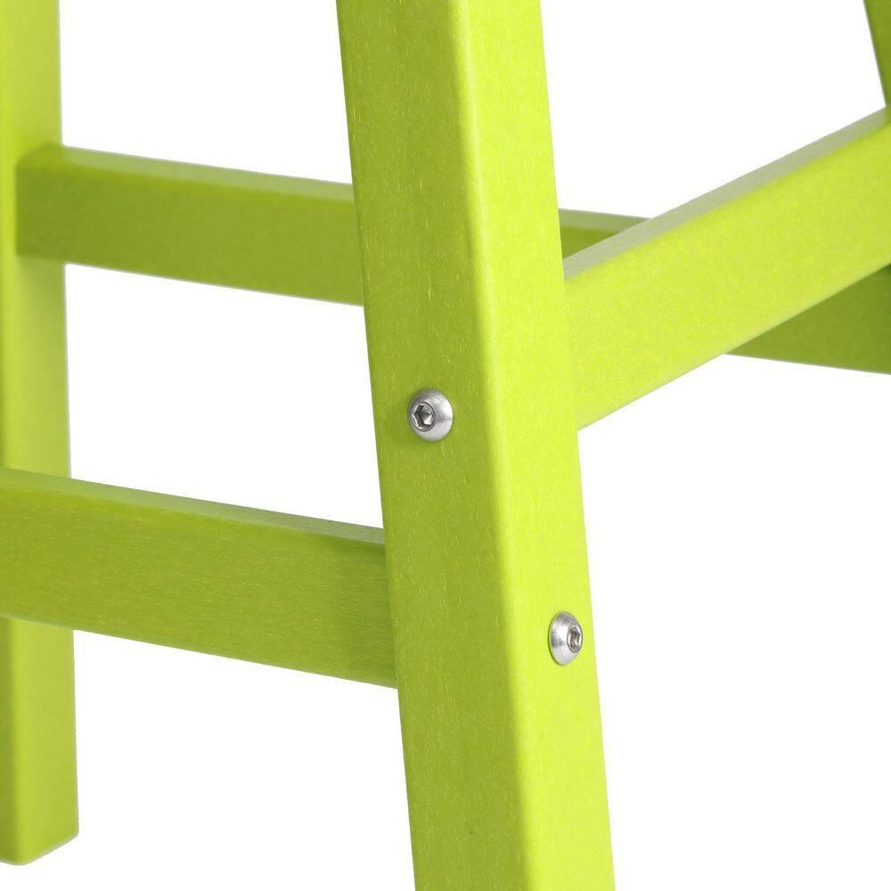 Polytrends  Laguna Hdpe All Weather Outdoor Patio 29" Saddle Seat Bar Stool Lime