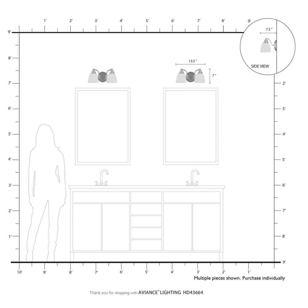 Livex Lighting Somerville 2 - Light Vanity in  Brushed Nickel