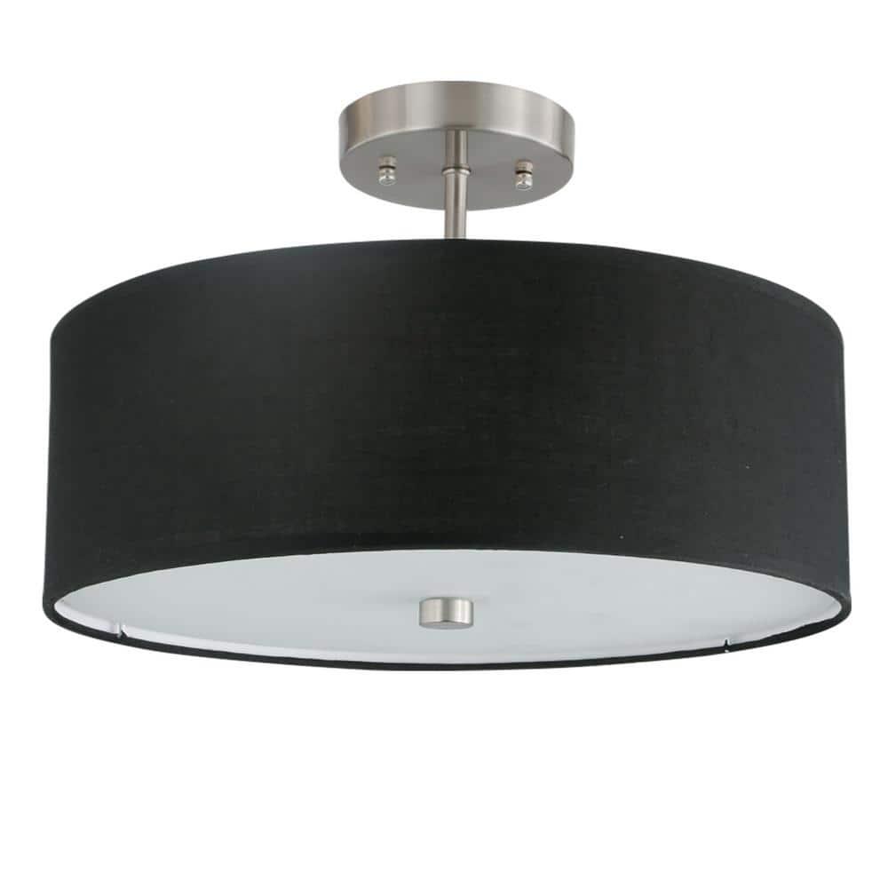 Dainolite 3LT Incandescent Semi-Flush SC, Black Shade