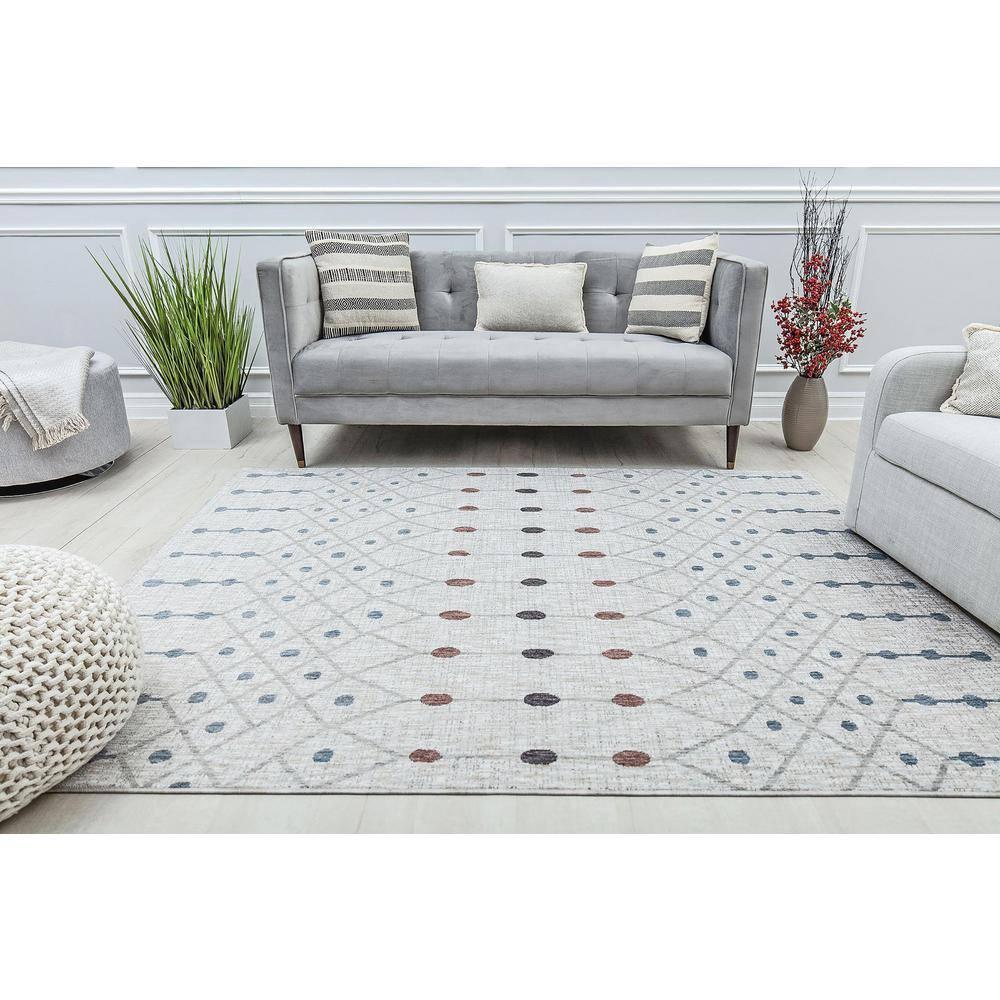 Mason Brooks Cressida CA75A La Paloma Gray Area Rug for Dining Room Rug Neutral Rug Living Room Rug Kitchen, 2'6" x 8'