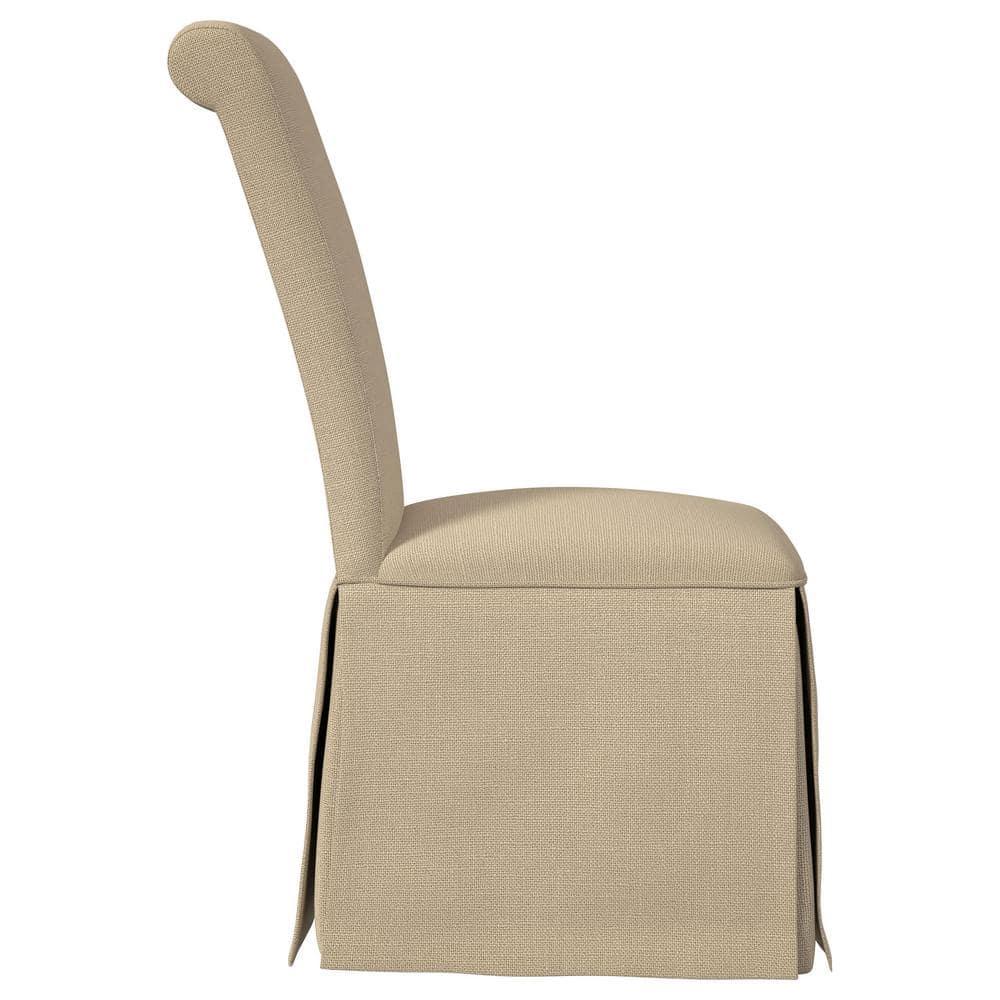 Coaster Shawna Fabric Upholstered Skirted Dining Chair in Khaki