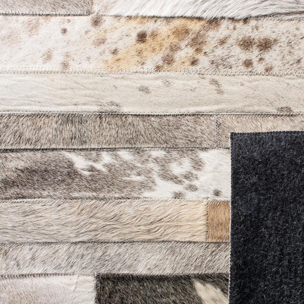 Fazeley Studio Leather Hand Woven Leather Geometric Rug