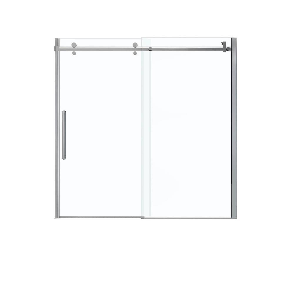 Halo 59 in. x 59 in. Frameless Sliding Tub Door in Chrome