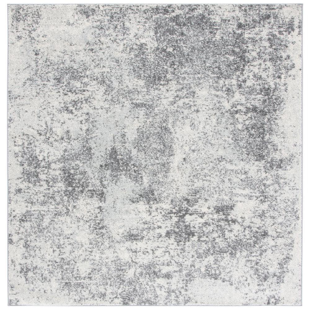Tulum TUL209 Power Loomed Indoor Area Rug - Ivory/Grey - 6'7"x6'7" - Safavieh