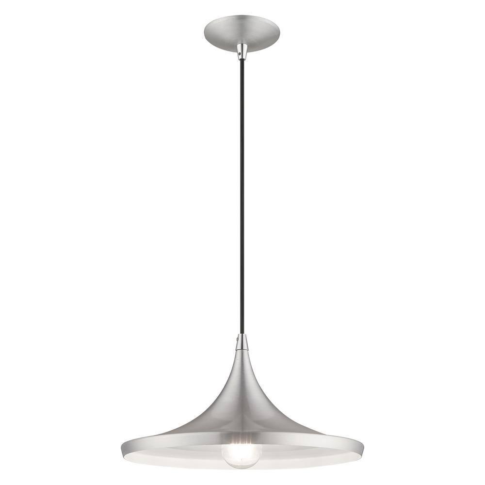 Livex Lighting Metal Shade 1 - Light Chandelier in  Brushed Aluminum
