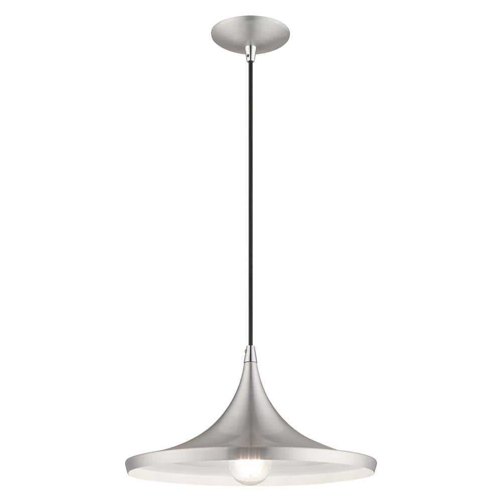 Livex Lighting Metal Shade 1 - Light Chandelier in  Brushed Aluminum